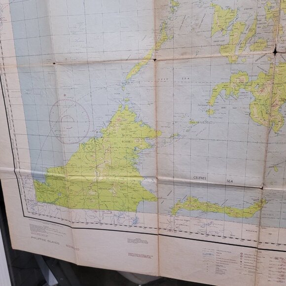 Feb 1944 WWII Amy Air Forces Long Range Navigation Chart Philippine Island Topo - Picture 12 of 16